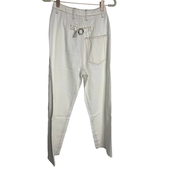 Sandrine Rose The Virgin Label High Rise Straight Leg Jeans Denim White Size 24 - Picture 6 of 9